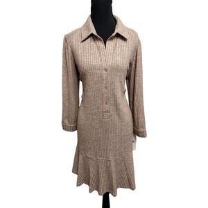 Robbie bee Women's Taupe Shirt Dress